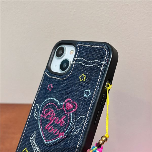 Embroidered Heart iPhone 14 Case