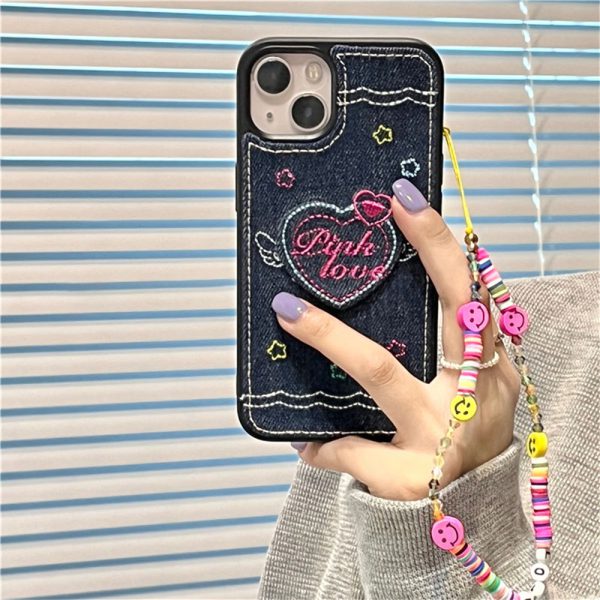 Embroidered Heart iPhone 13 Case
