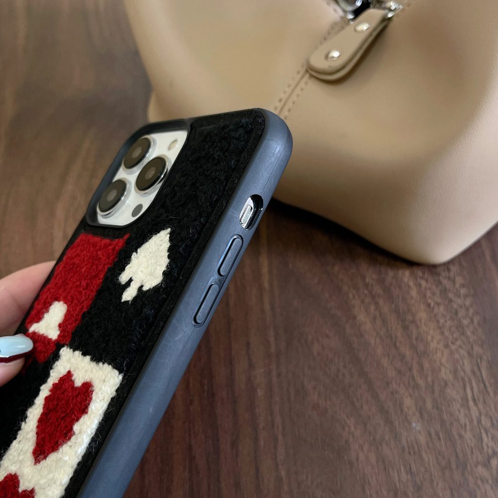 Poker Embroidered iPhone 14 Pro Max Case