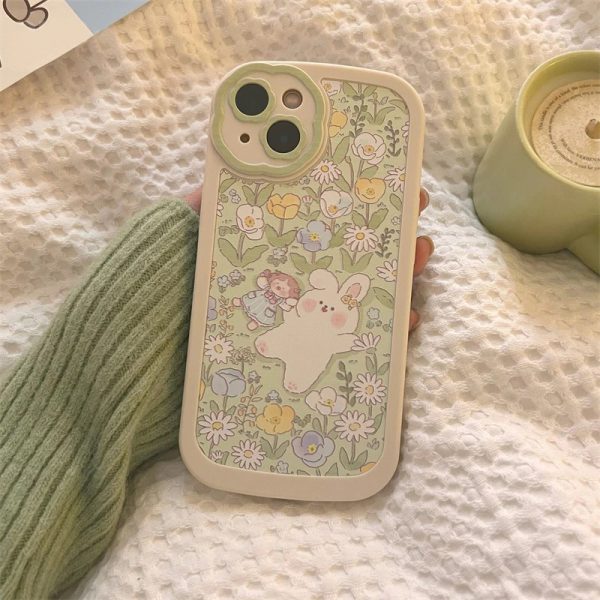 Green Flowers Painting iPhone 12 Case