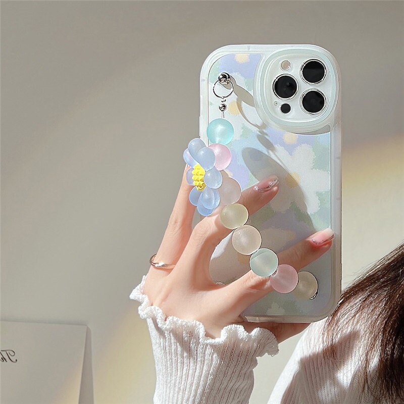 Watercolor Flower Chain Phone Case For iPhone