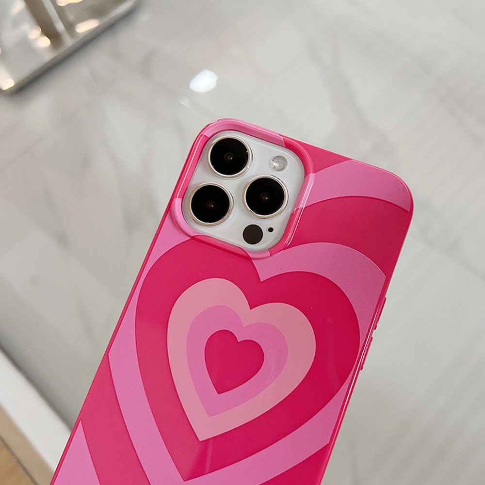 Pink Love Heart iPhone 14 Pro Max Case