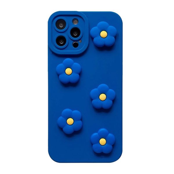3D Blue Flowers iPhone 12 Pro Max Case