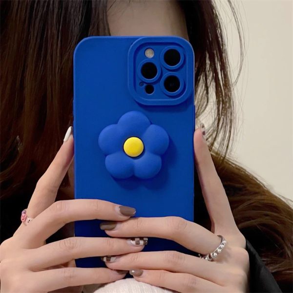 3D Blue Flowers iPhone 13 Pro Max Case