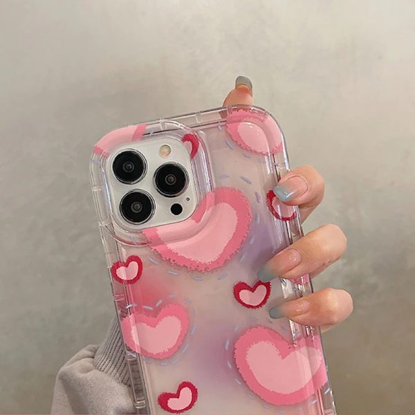 Pink Heart Painting iPhone 13 Pro Max Case