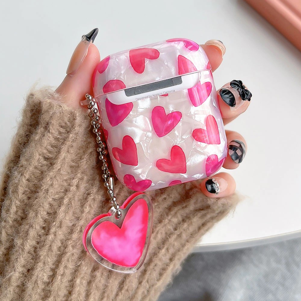 Pink Hearts AirPods Case