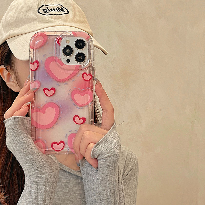 Pink Heart Painting iPhone 14 Pro Max Case