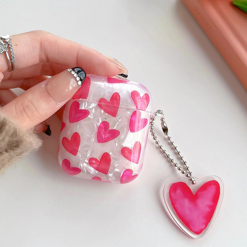 Pink Hearts AirPod Case