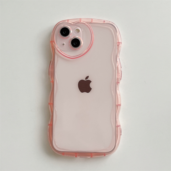 Wavy Clear iPhone Case - Pink