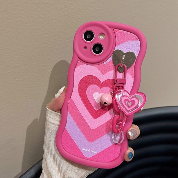 Wavy Pink Heart iPhone 14 Case