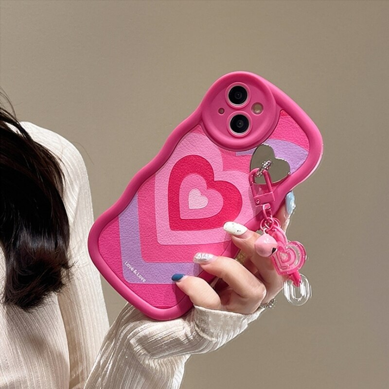 Wavy Pink Heart iPhone 13 Case