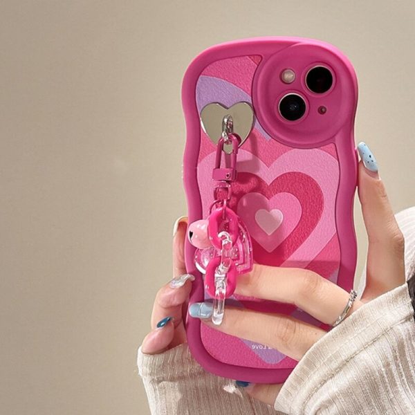 Wavy Pink Heart iPhone Case