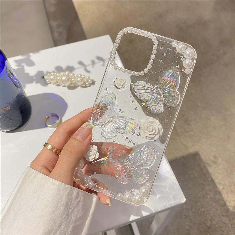 3D Butterfly Clear iPhone 12 Case