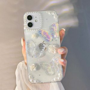 Clear Butterfly iPhone Case