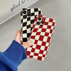Glossy Checkered iPhone 14 Pro Max Cases