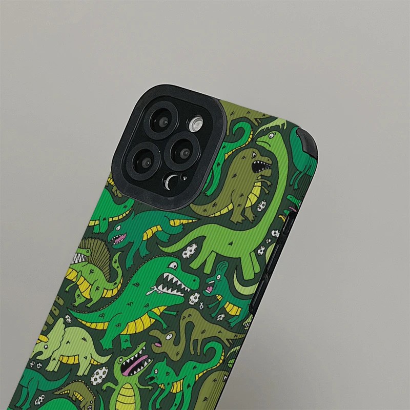 Green Dinosaurs iPhone 14 Pro Max Case