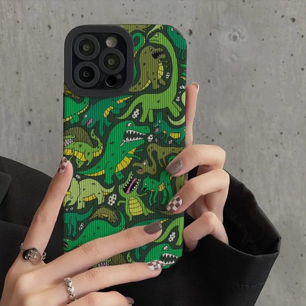 Green Dinosaurs iPhone Case