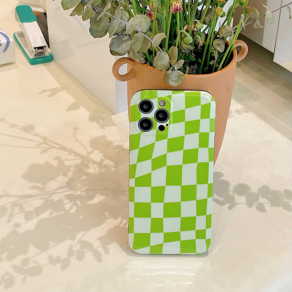 Green Checkered iPhone Case